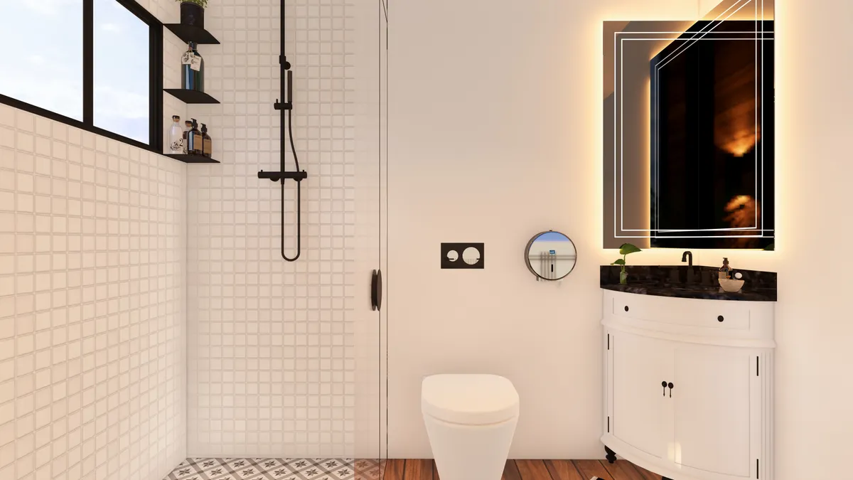 Person sitting on top of the building.